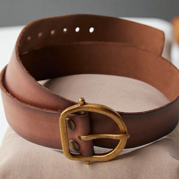 NWT We The Free YELLOWSTONE Tan Leather Belt with Brass Buckle - Picture 1 of 8